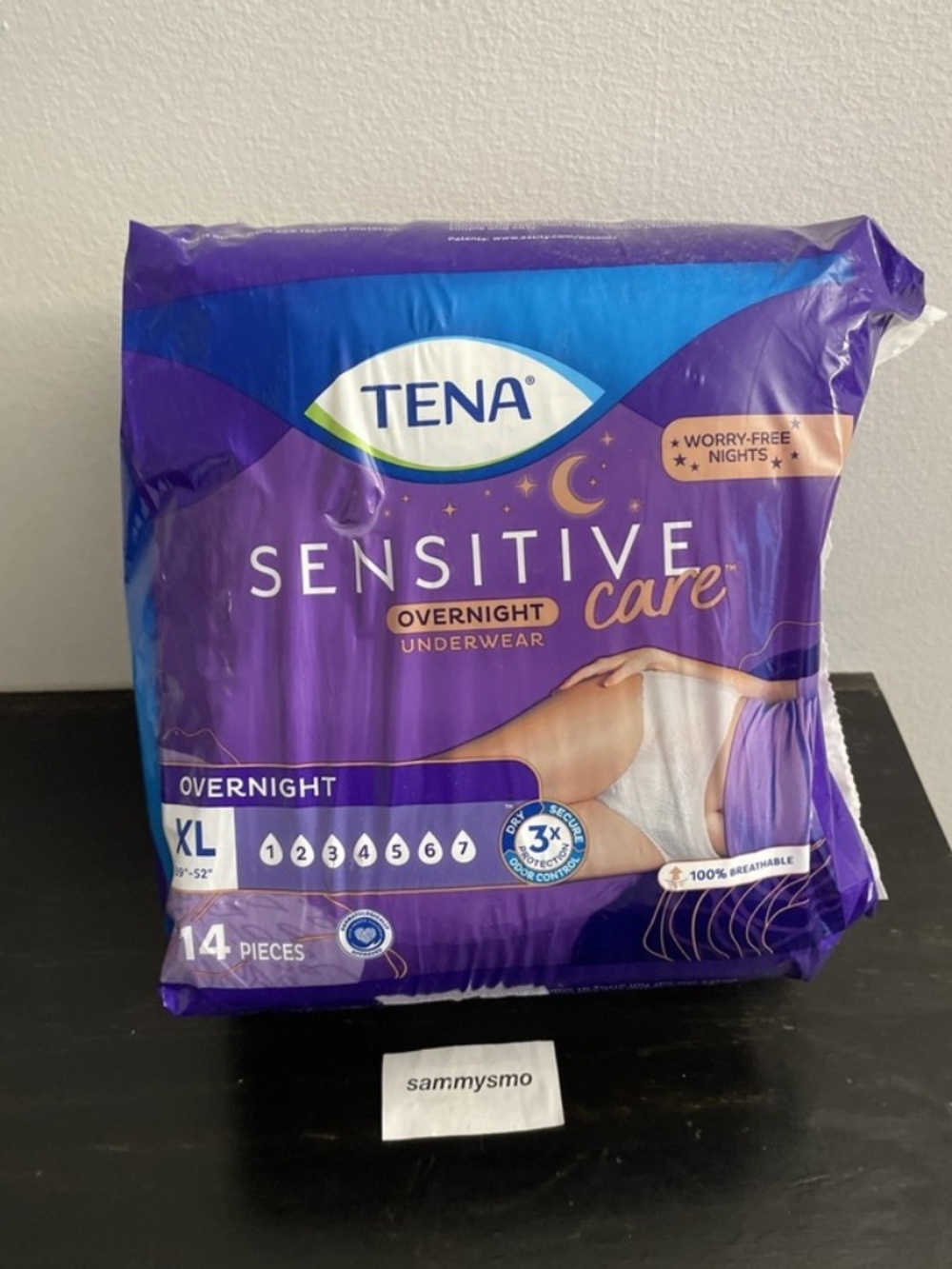TENA Sensitive Care Overnight Incontinence Underwear Women, XL 13 Count OPENED